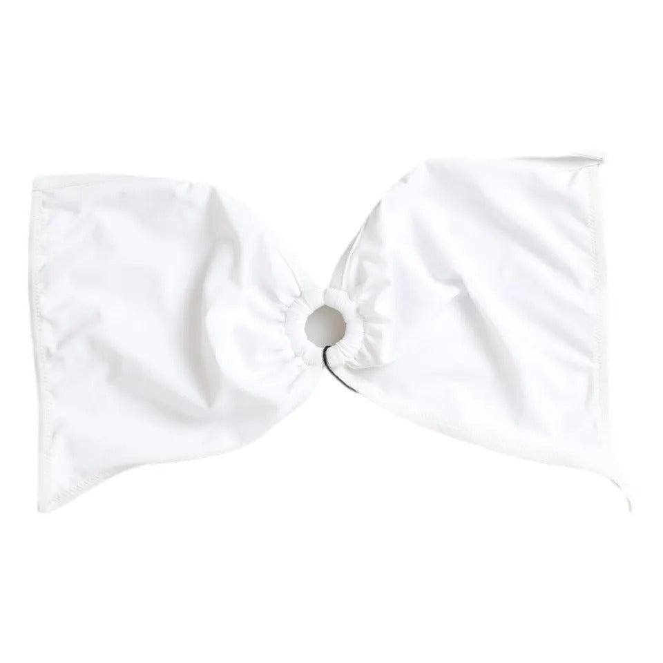 Haut de bikini en nylon extensible blanc Dolce & Gabbana