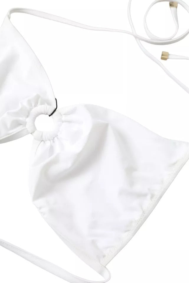 Haut de bikini en nylon extensible blanc Dolce & Gabbana