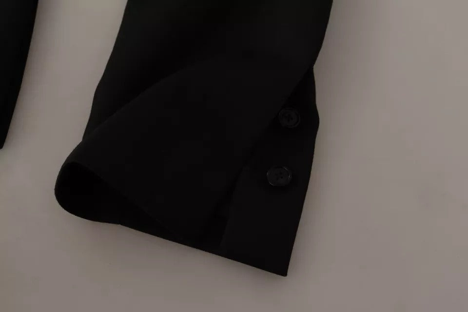 Veste blazer simple boutonnage en polyester noir Dolce & Gabbana