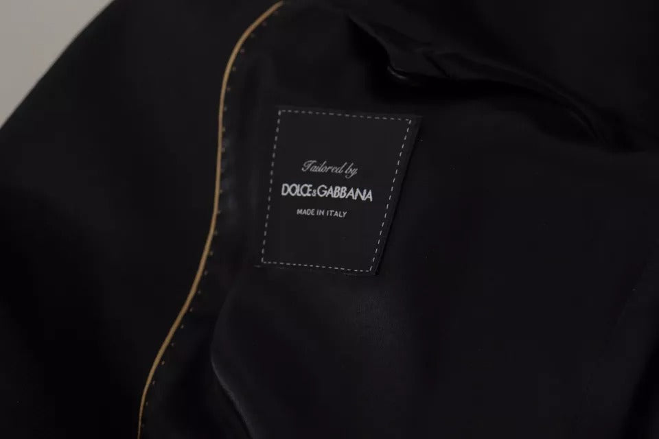 Veste blazer simple boutonnage en polyester noir Dolce & Gabbana