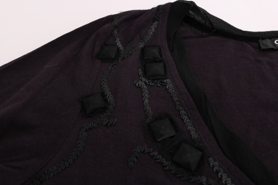 Chemisier élégant à col en V violet Costume National