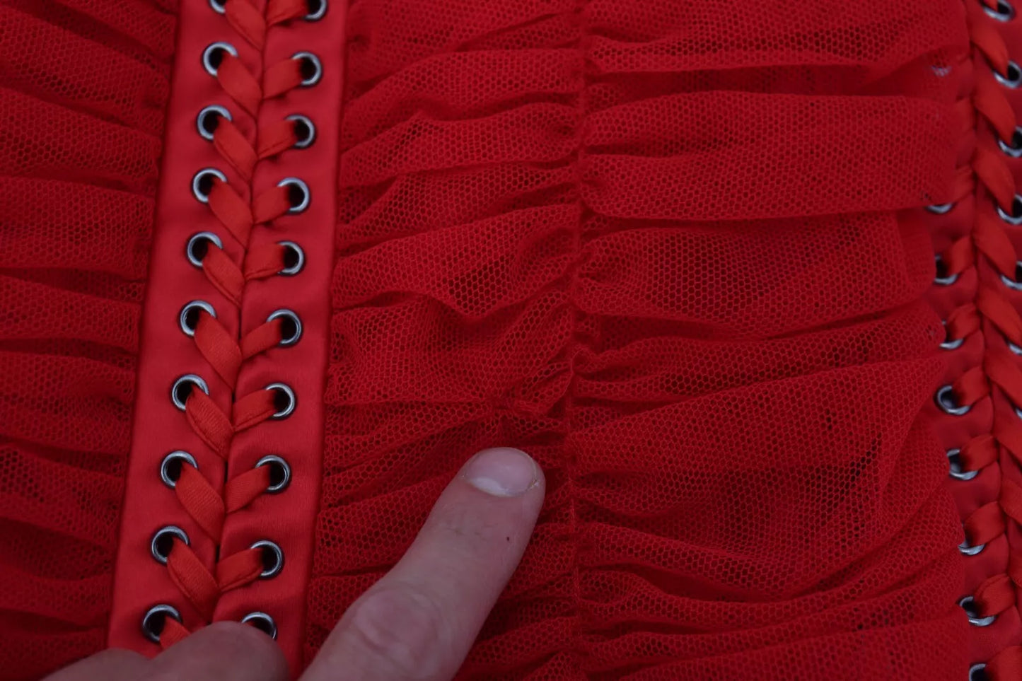 Dolce & Gabbana Red Mesh Trim Bodycon Sheath Midi Dress by Dolce & Gabbana