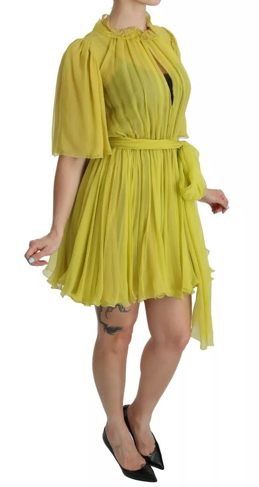 Dolce & Gabbana Yellow Shift A-line Silk Gown Dress by Dolce & Gabbana