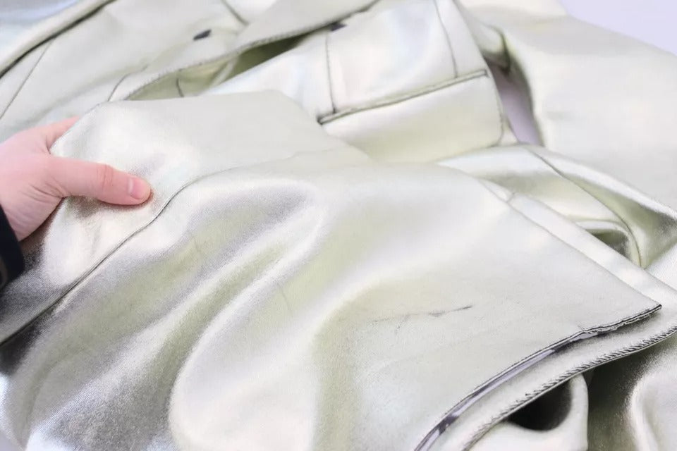 Veste longue croisée en viscose dorée Dolce & Gabbana