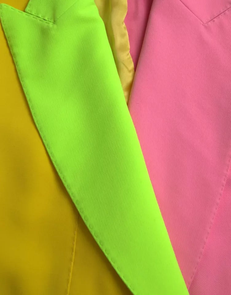 Dolce & Gabbana Manteau à revers en pointe patchwork multicolore