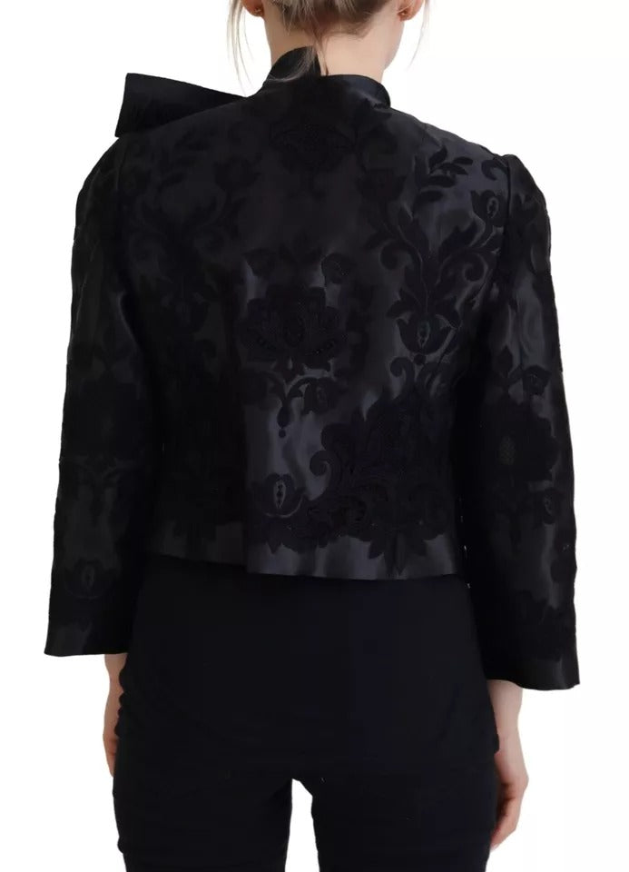 Dolce & Gabbana Veste corset transparente en dentelle noire et organza et soie