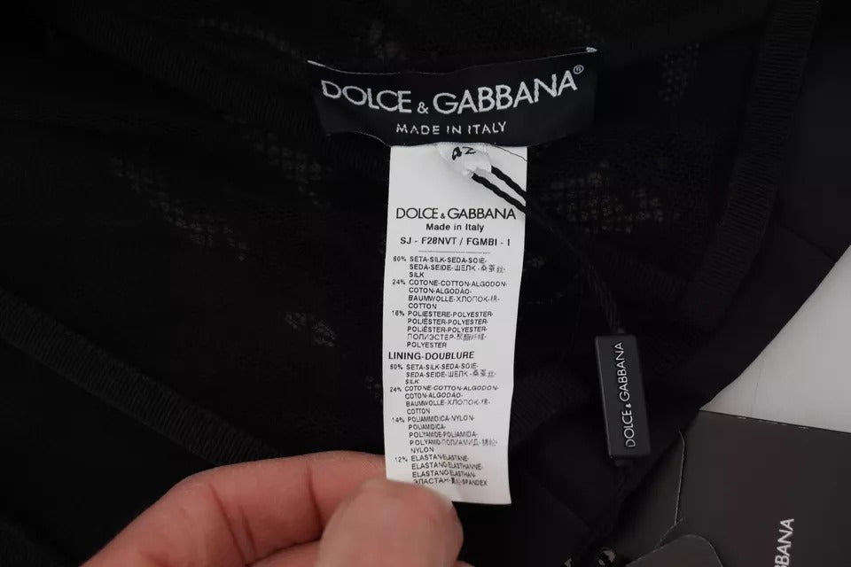 Dolce & Gabbana Veste corset transparente en dentelle noire et organza et soie