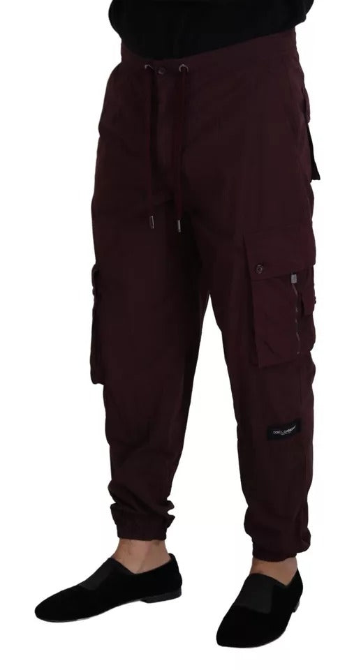 Dolce & Gabbana Bordeaux Cargo Jogger Trouser Cotton Pants by Dolce & Gabbana