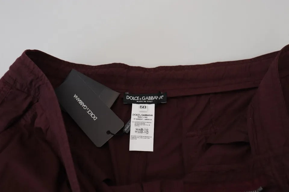 Dolce & Gabbana Bordeaux Cargo Jogger Trouser Cotton Pants by Dolce & Gabbana