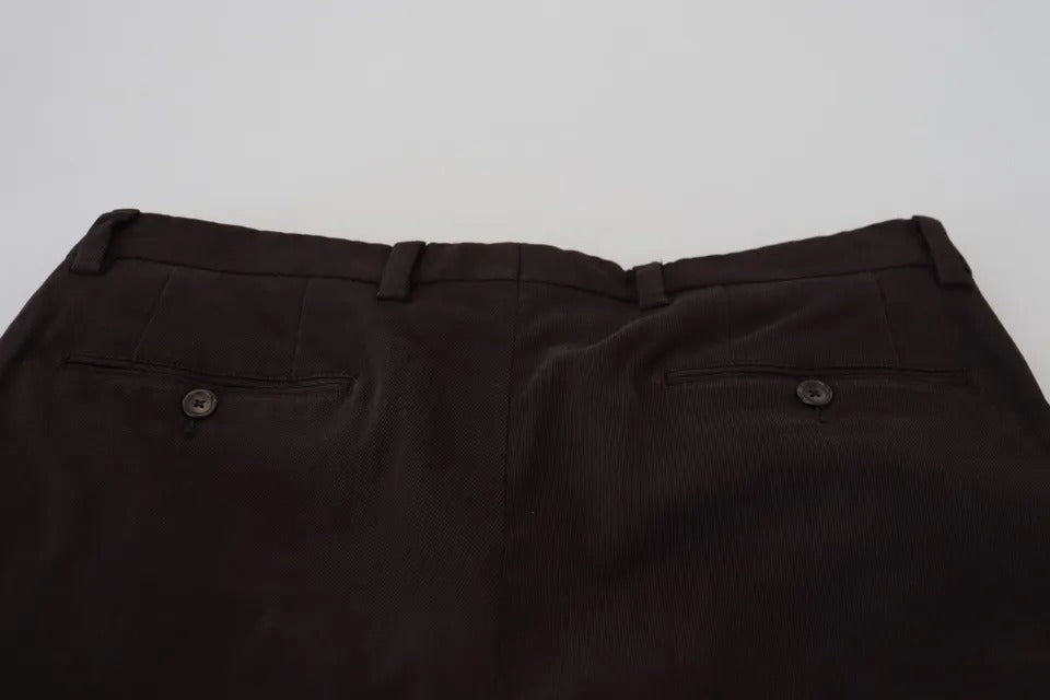 Dolce & Gabbana Brown Skinny Men Cotton Stretch Pants by Dolce & Gabbana