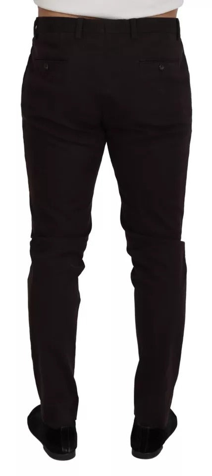 Dolce & Gabbana Brown Skinny Men Cotton Stretch Pants by Dolce & Gabbana