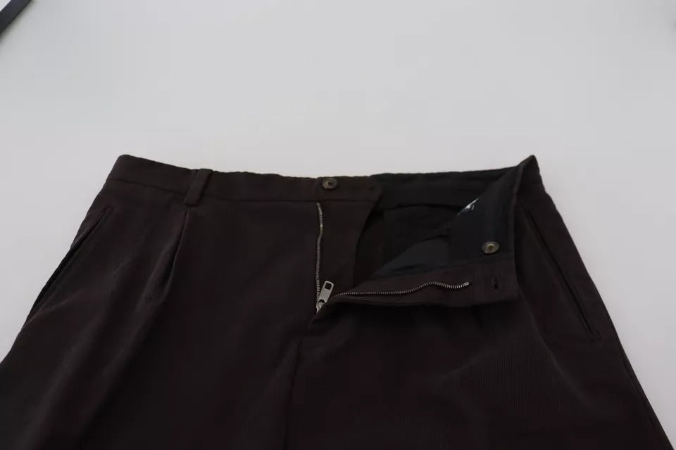 Dolce & Gabbana Brown Skinny Men Cotton Stretch Pants by Dolce & Gabbana