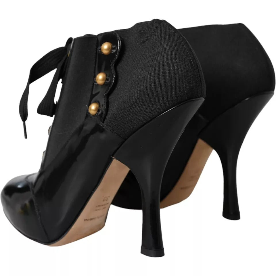 Bottines en jersey stretch noir Dolce & Gabbana