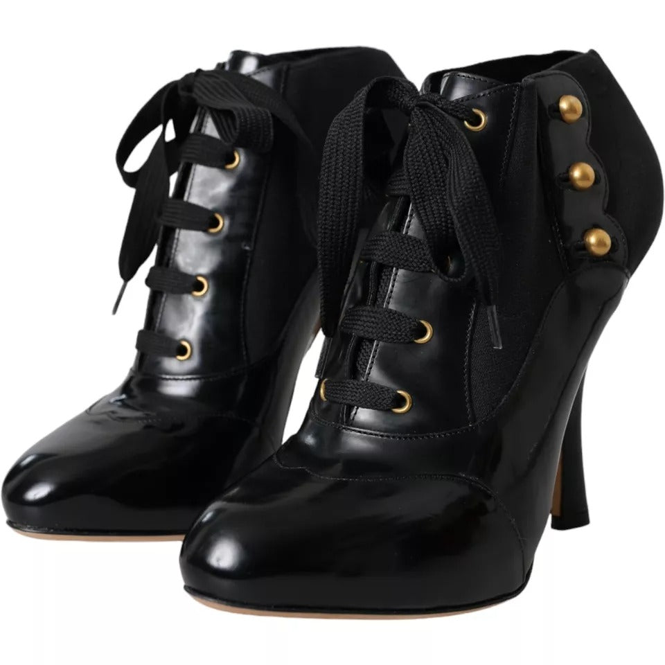 Bottines en jersey stretch noir Dolce & Gabbana