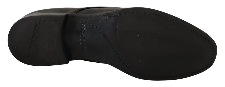 Chaussures habillées Derby en cuir noir Dolce & Gabbana