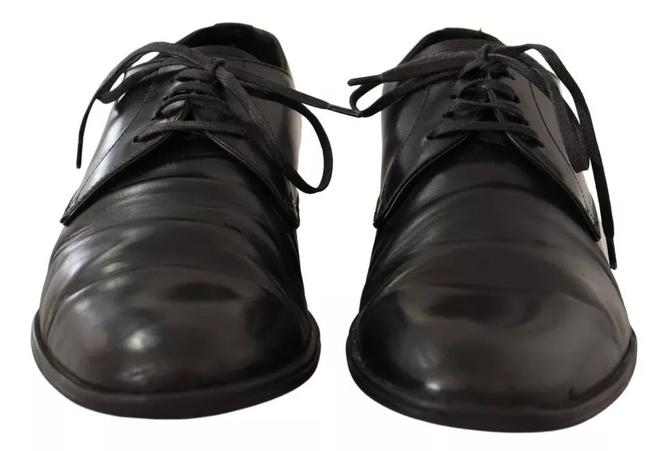 Chaussures habillées Derby en cuir noir Dolce & Gabbana