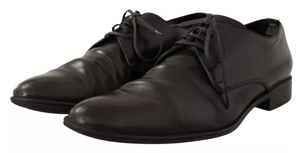 Chaussures habillées Derby en cuir noir Dolce & Gabbana