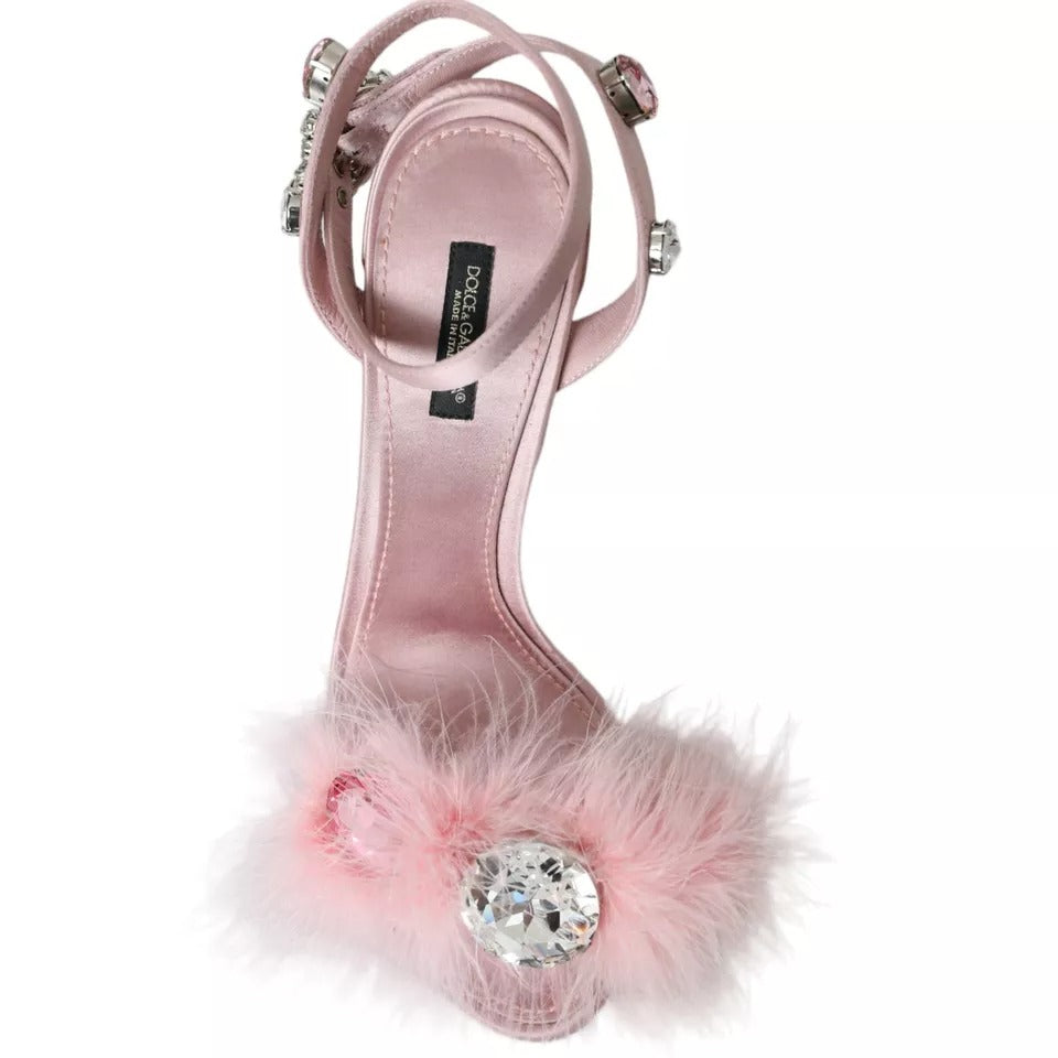 Sandales Dolce & Gabbana à plumes de dinde roses