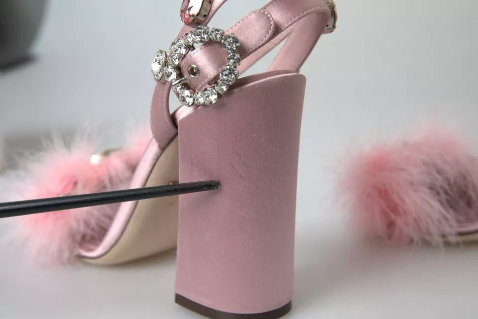 Sandales Dolce & Gabbana à plumes de dinde roses