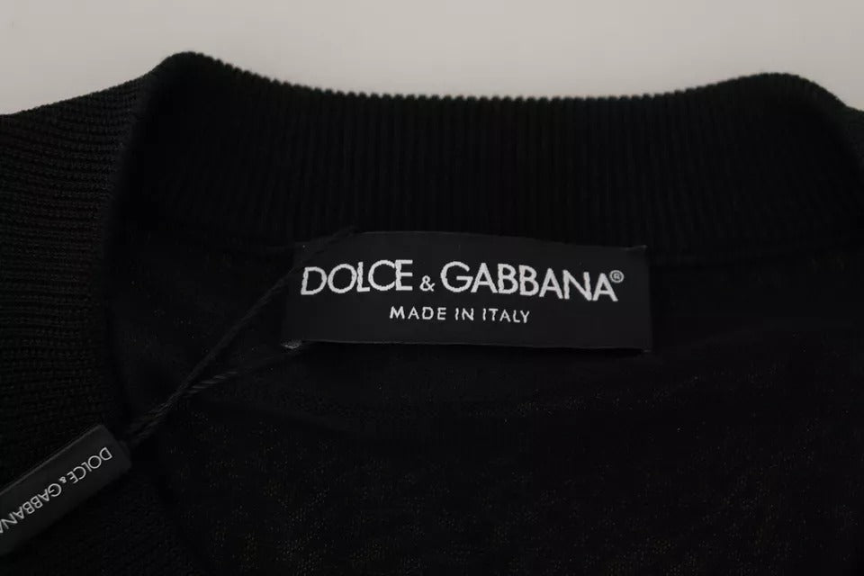 Dolce & Gabbana Black Polyester Crewneck Men Pullover Sweater - from Dolce & Gabbana