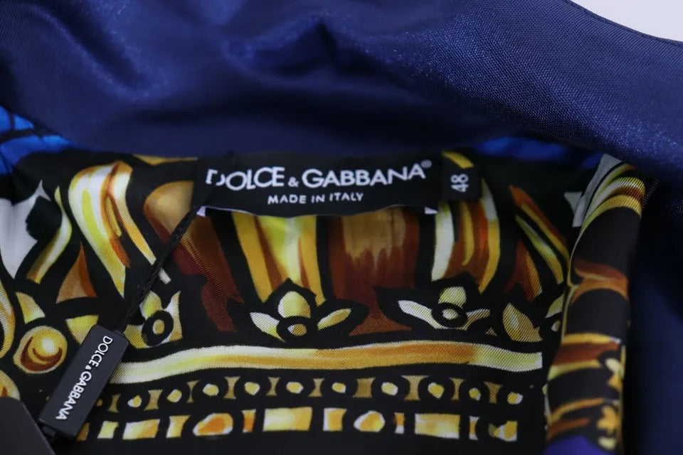 Pull rayé King Bee à patch héraldique bleu Dolce & Gabbana