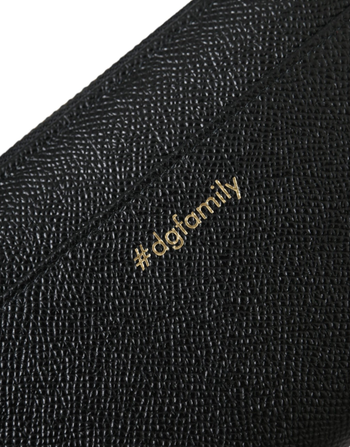 Portefeuille continental zippé Dolce & Gabbana en cuir noir et bleu #DGFAMILY pour homme