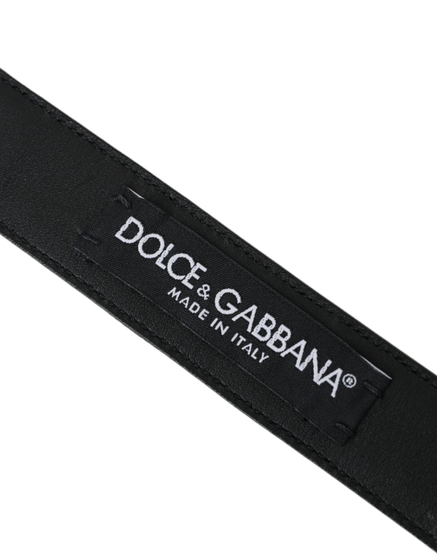 Ceinture Dolce & Gabbana en cuir perforé marron foncé avec boucle en métal pour homme