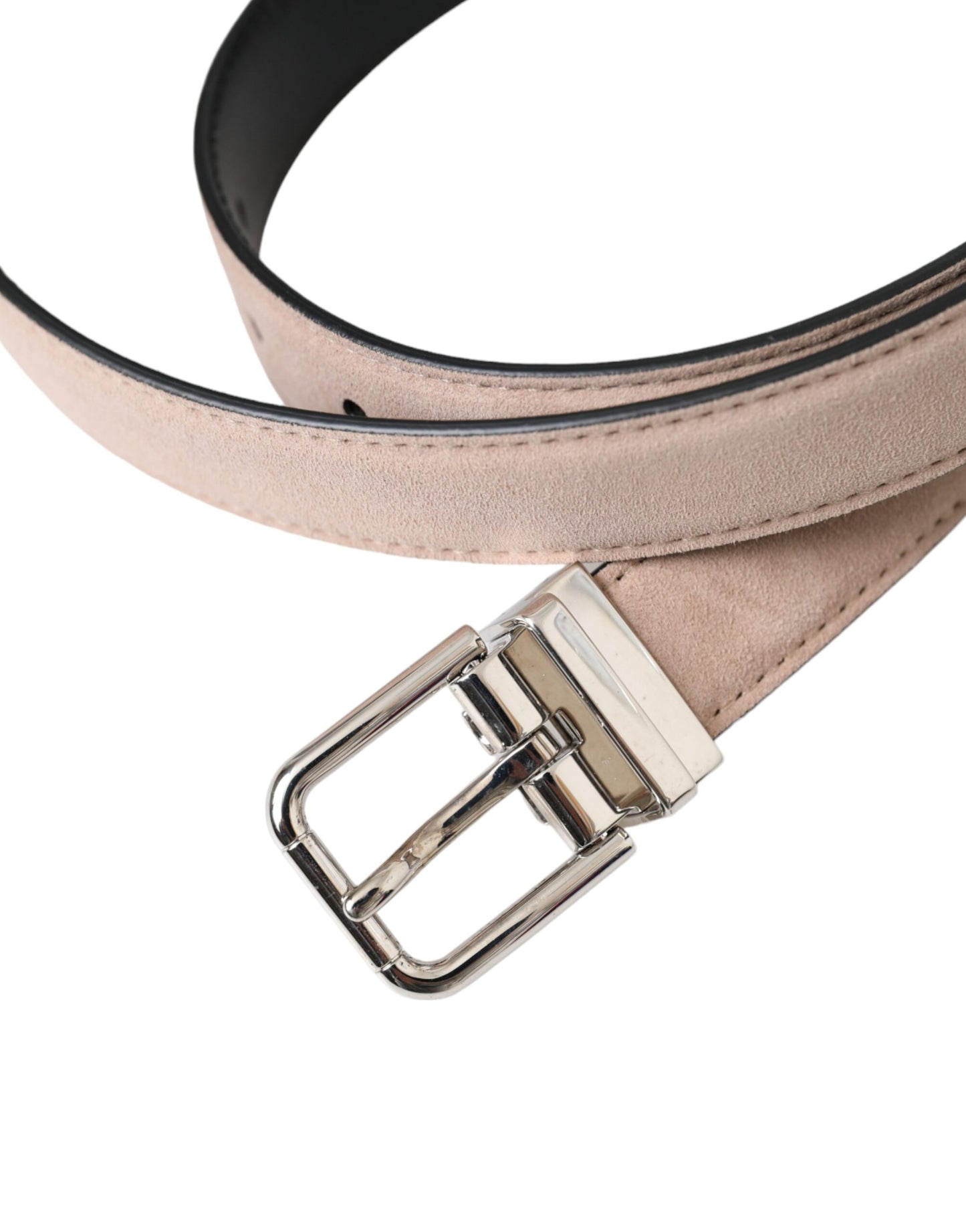 Ceinture Dolce & Gabbana en daim beige avec boucle argentée pour homme