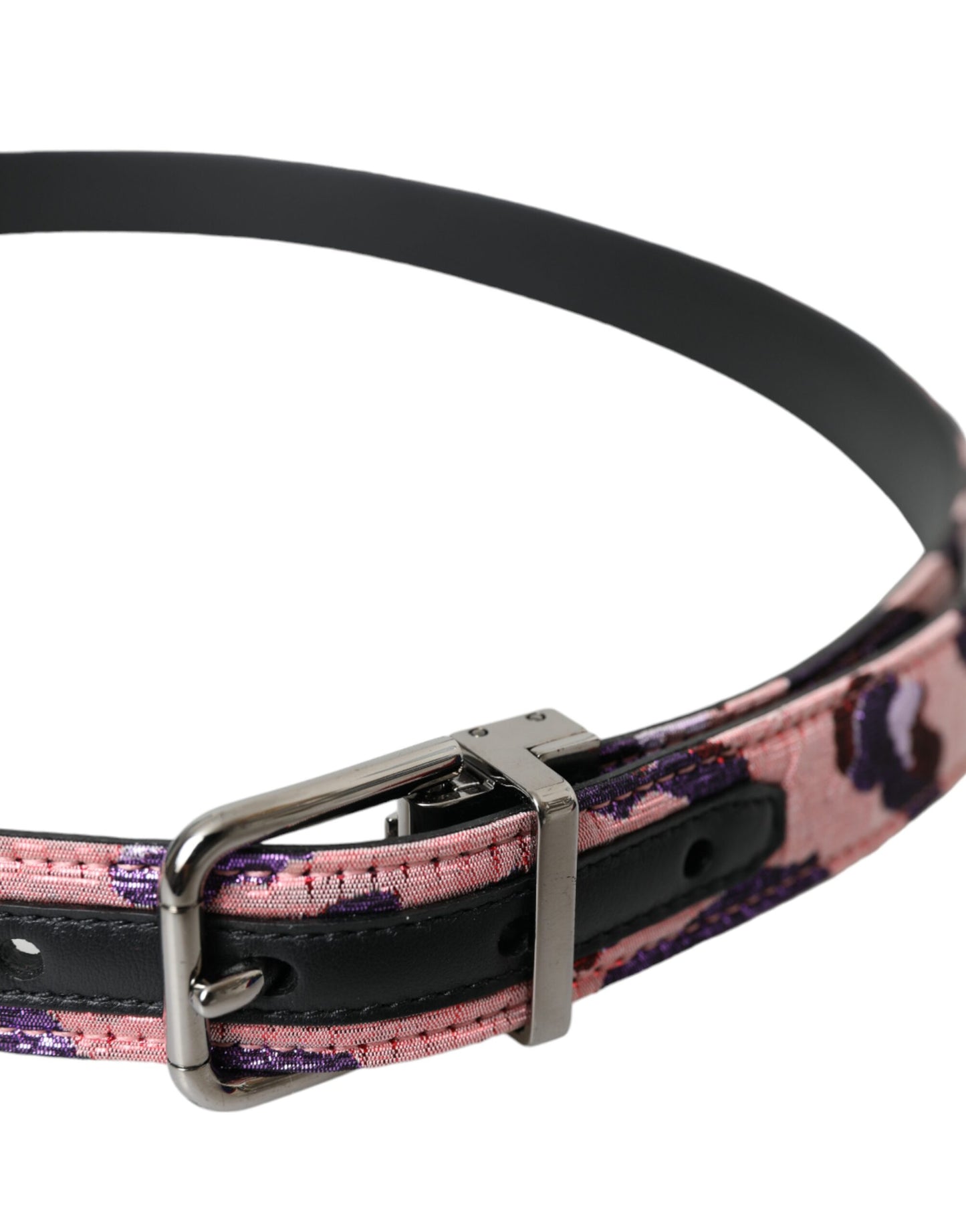Ceinture Dolce & Gabbana en cuir jacquard multicolore avec boucle en métal