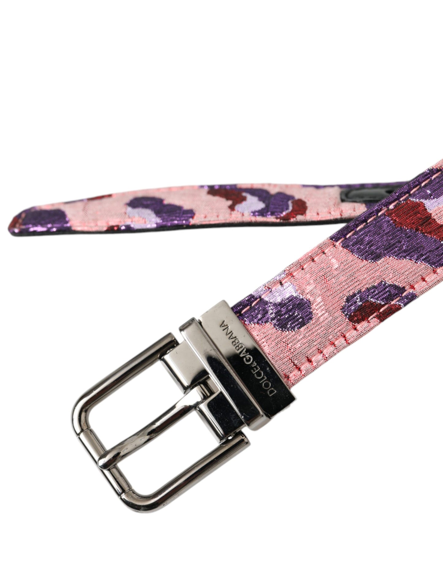 Ceinture Dolce & Gabbana en cuir jacquard multicolore avec boucle en métal