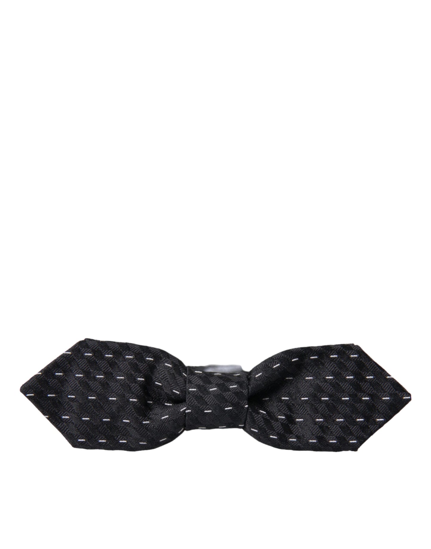 Nœud papillon homme en soie surpiqué noir et blanc Dolce & Gabbana