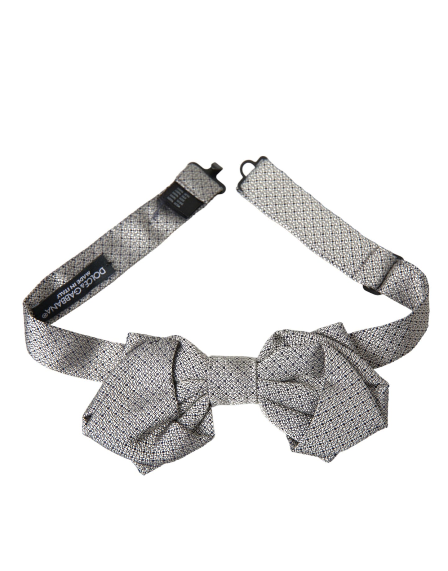Nœud papillon ajustable en soie grise Dolce & Gabbana pour homme