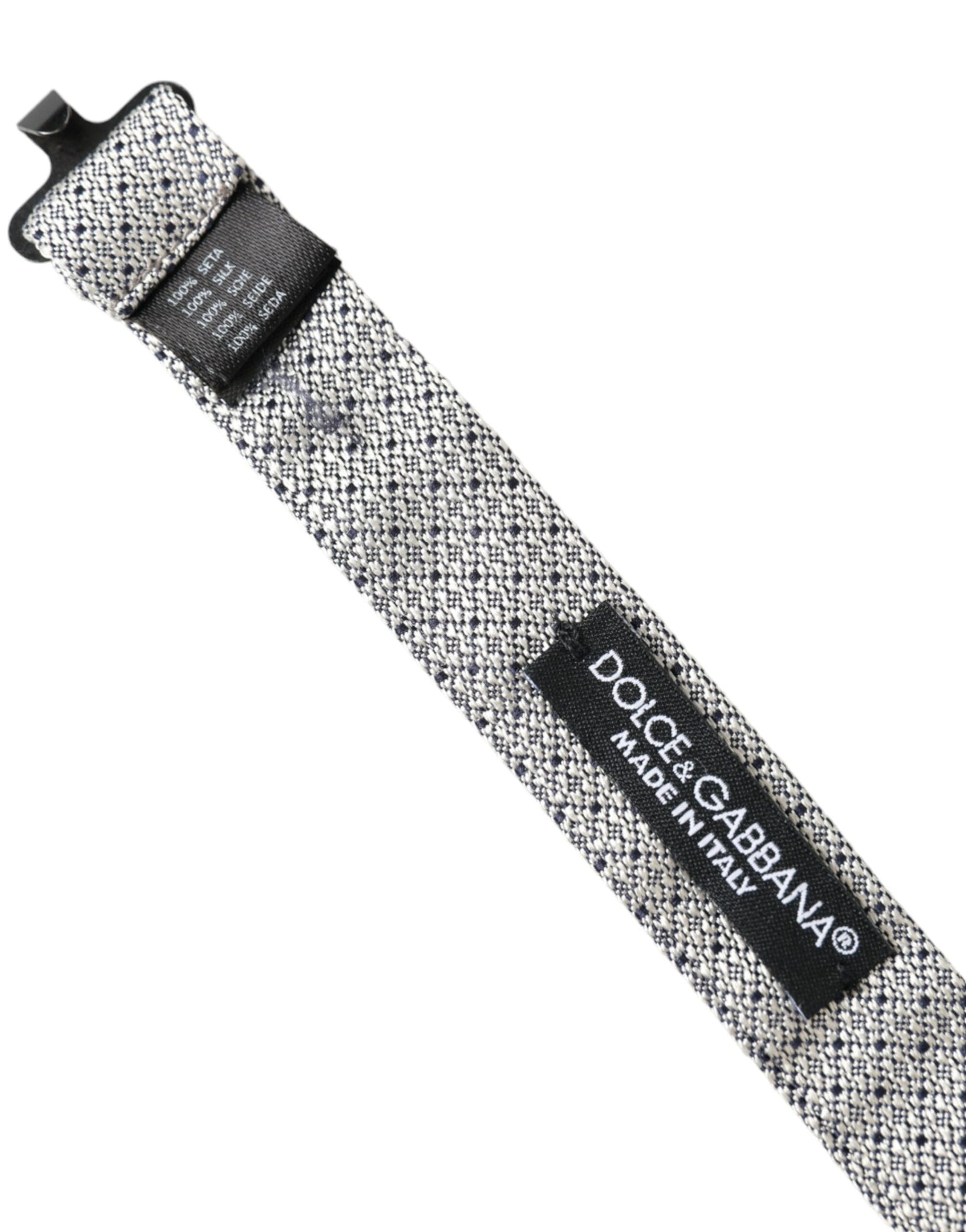 Nœud papillon ajustable en soie grise Dolce & Gabbana pour homme