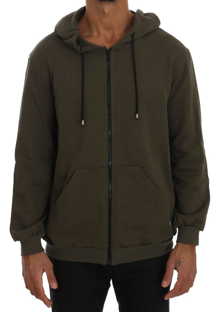 Pull à capuche zippé vert élégant Daniele Alessandrini