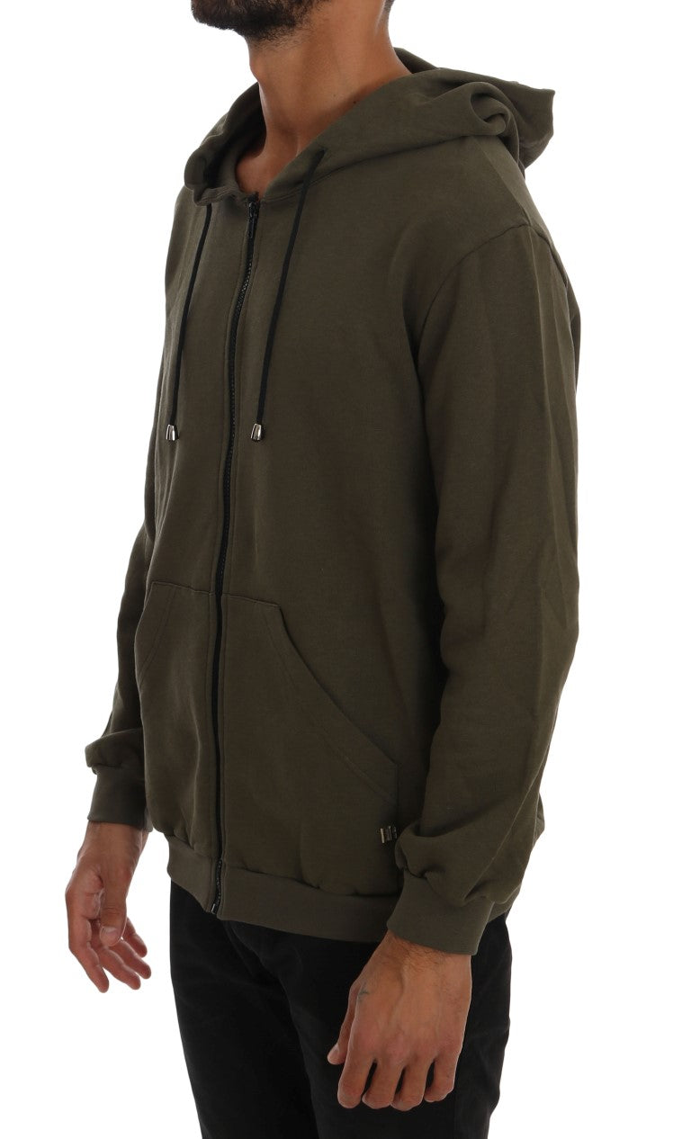 Pull à capuche zippé vert élégant Daniele Alessandrini