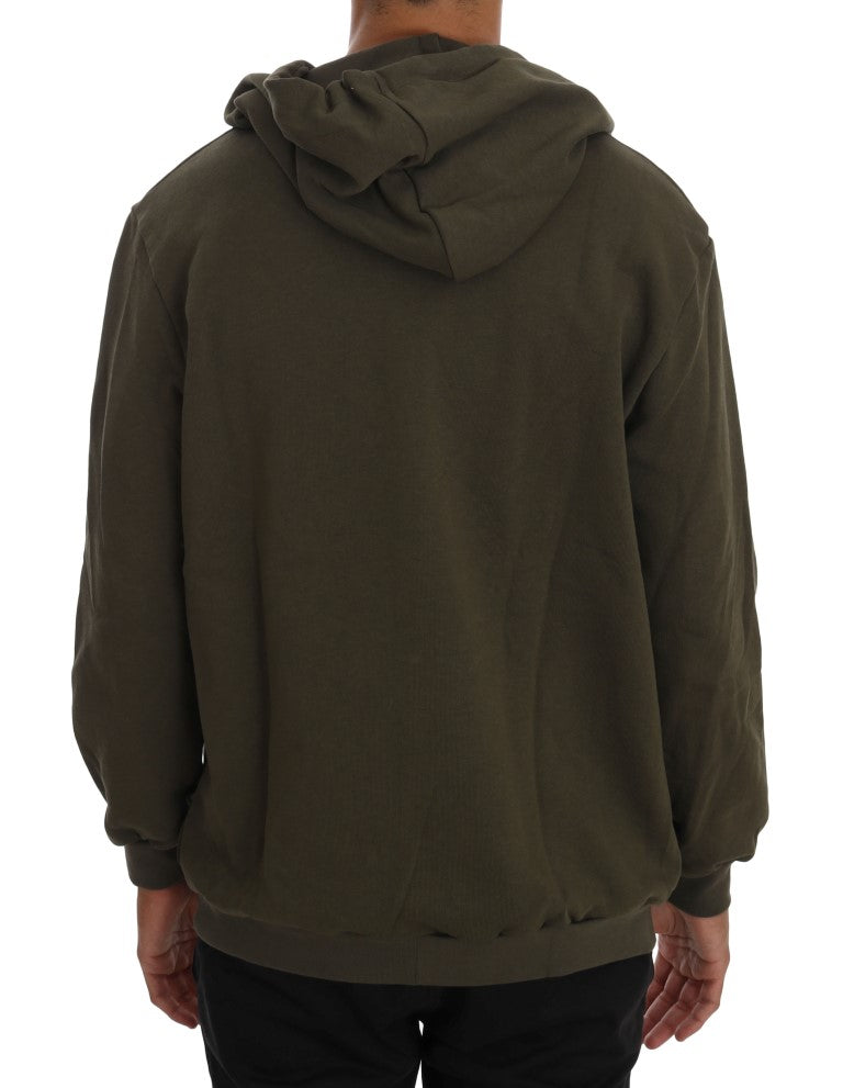 Pull à capuche zippé vert élégant Daniele Alessandrini