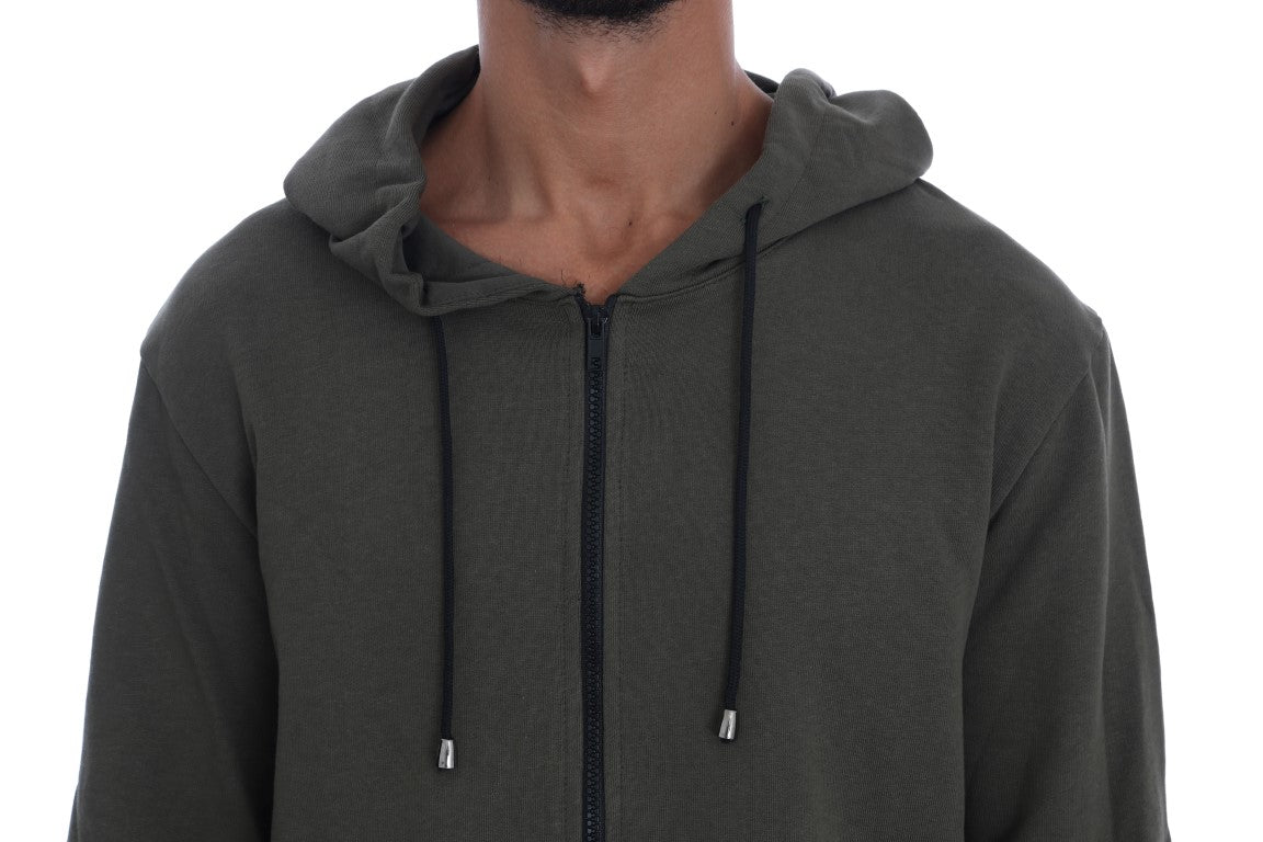 Pull à capuche zippé vert élégant Daniele Alessandrini