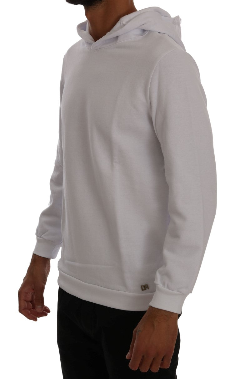 Pull à capuche élégant en coton blanc Daniele Alessandrini