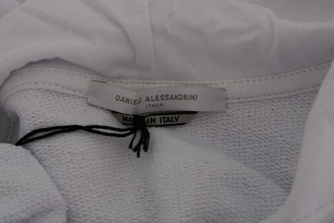 Pull à capuche élégant en coton blanc Daniele Alessandrini