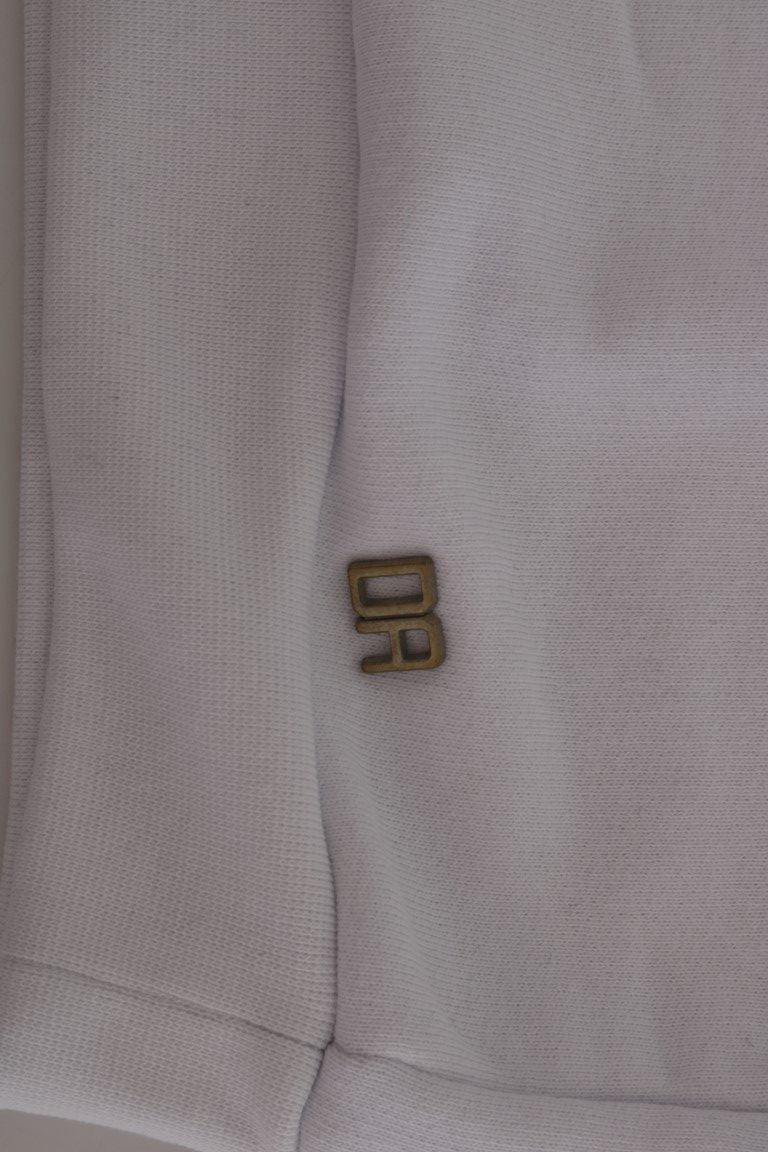 Pull à capuche élégant en coton blanc Daniele Alessandrini
