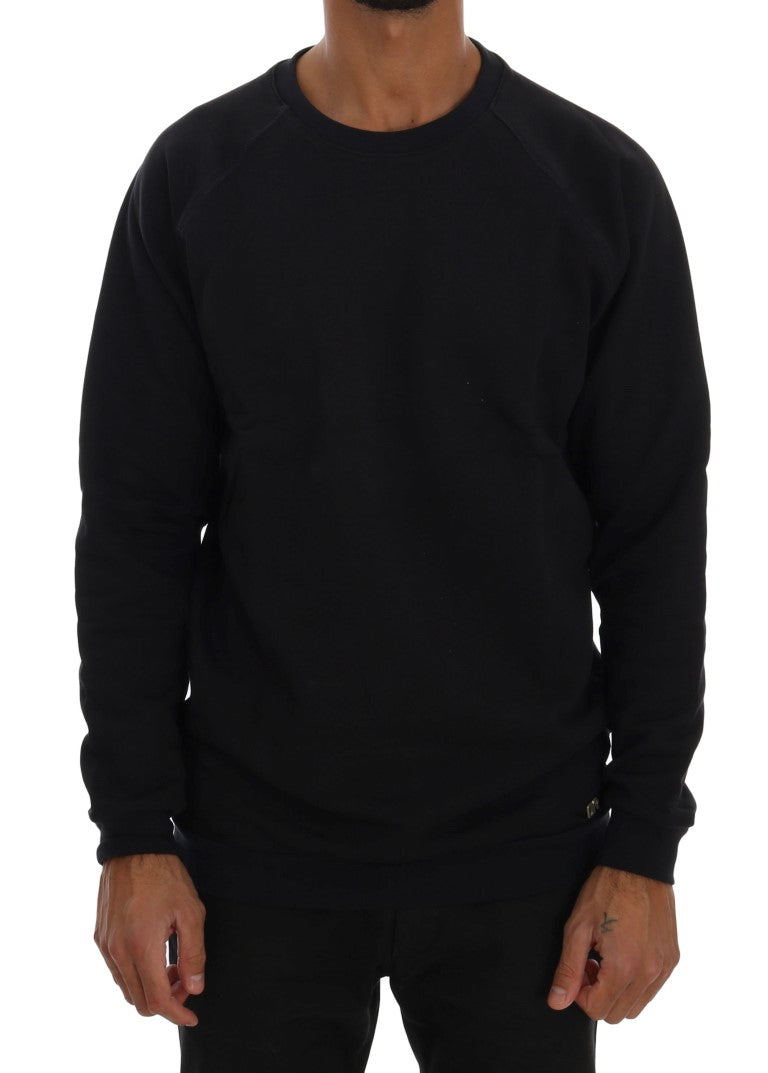 Pull ras du cou en coton bleu foncé chic Daniele Alessandrini
