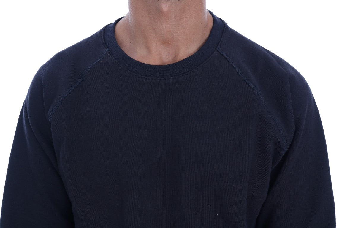 Pull ras du cou en coton bleu foncé chic Daniele Alessandrini