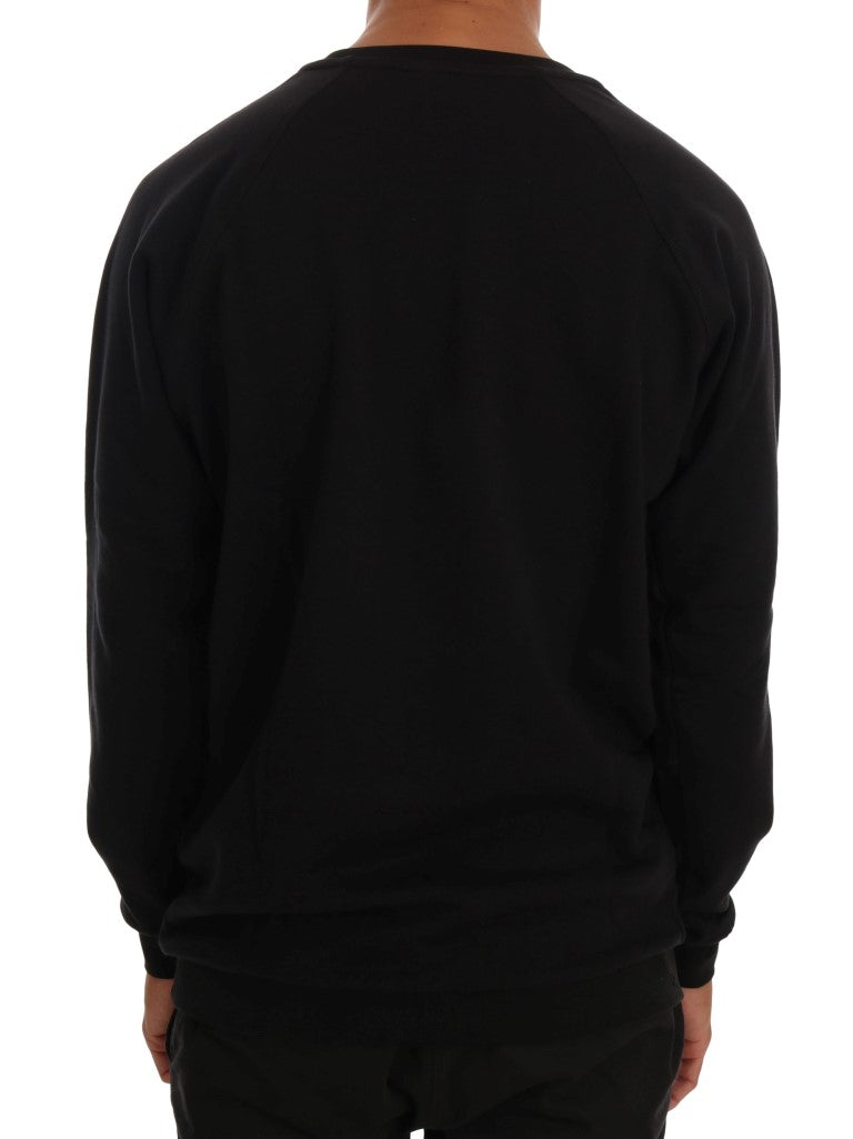 Pull ras du cou élégant en coton noir Daniele Alessandrini