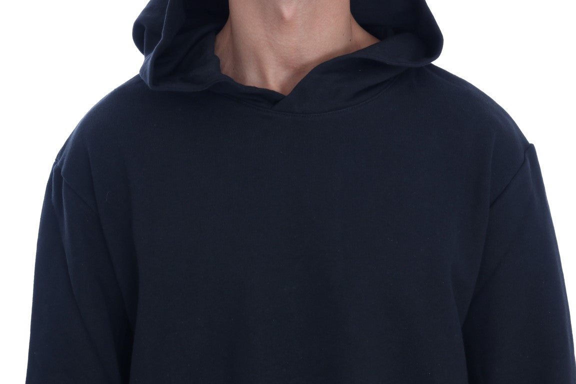 Pull à capuche élégant en coton noir Daniele Alessandrini
