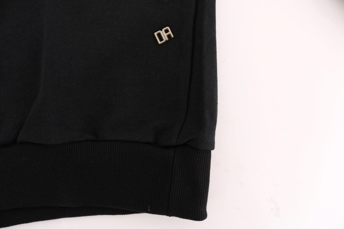 Pull à capuche élégant en coton noir Daniele Alessandrini
