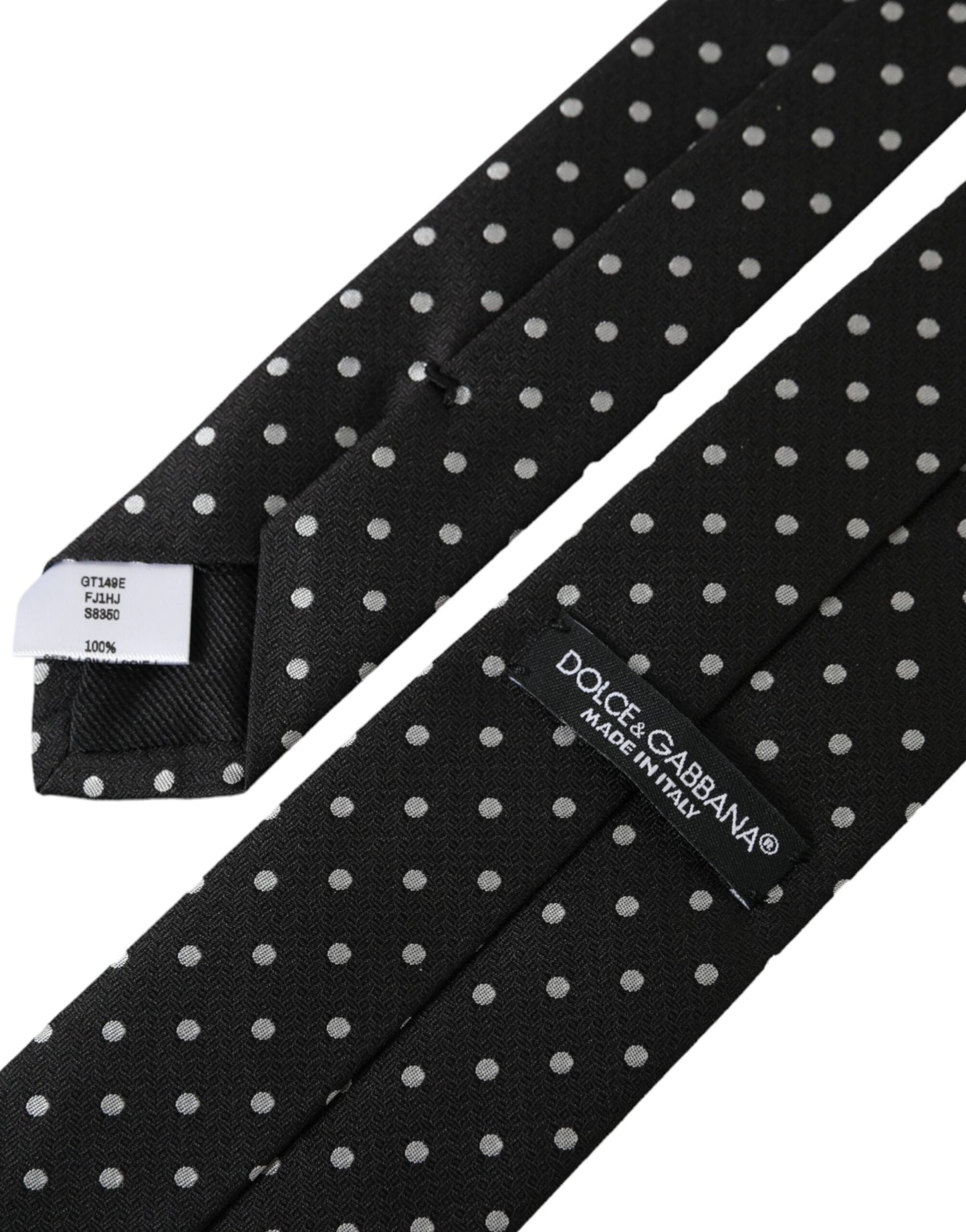 Masque facial Dolce & Gabbana en soie 100 % à pois noirs et blancs