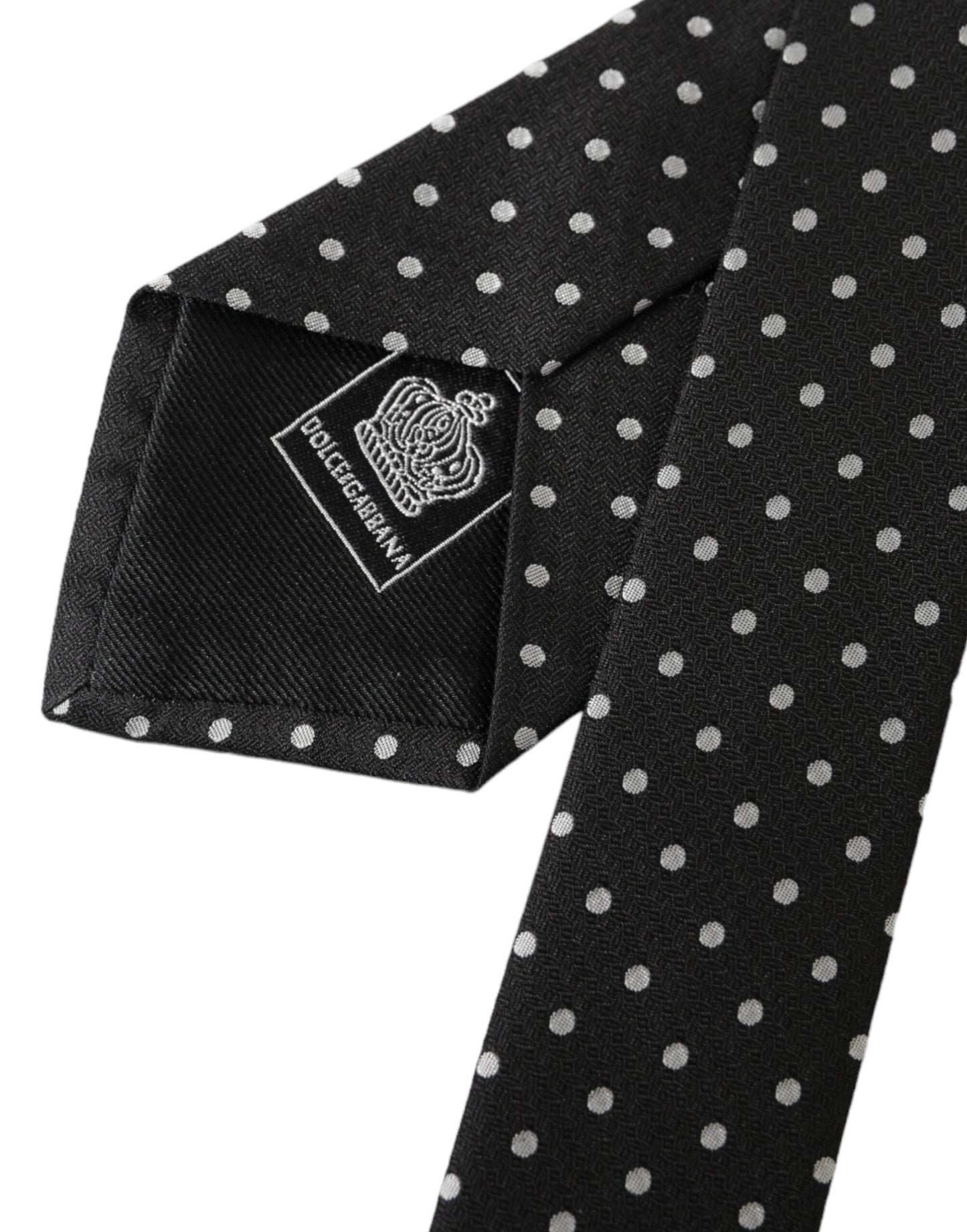 Masque facial Dolce & Gabbana en soie 100 % à pois noirs et blancs