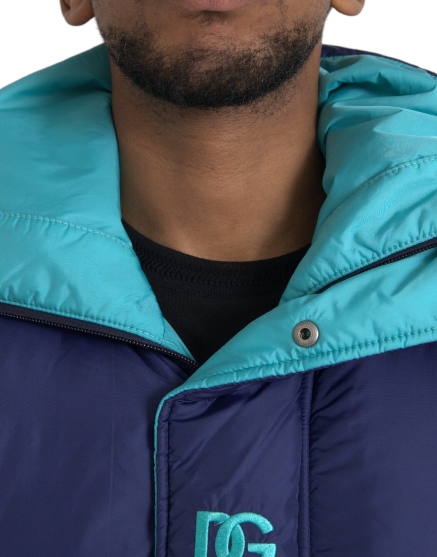 Doudoune coupe-vent matelassée bleu marine Dolce & Gabbana