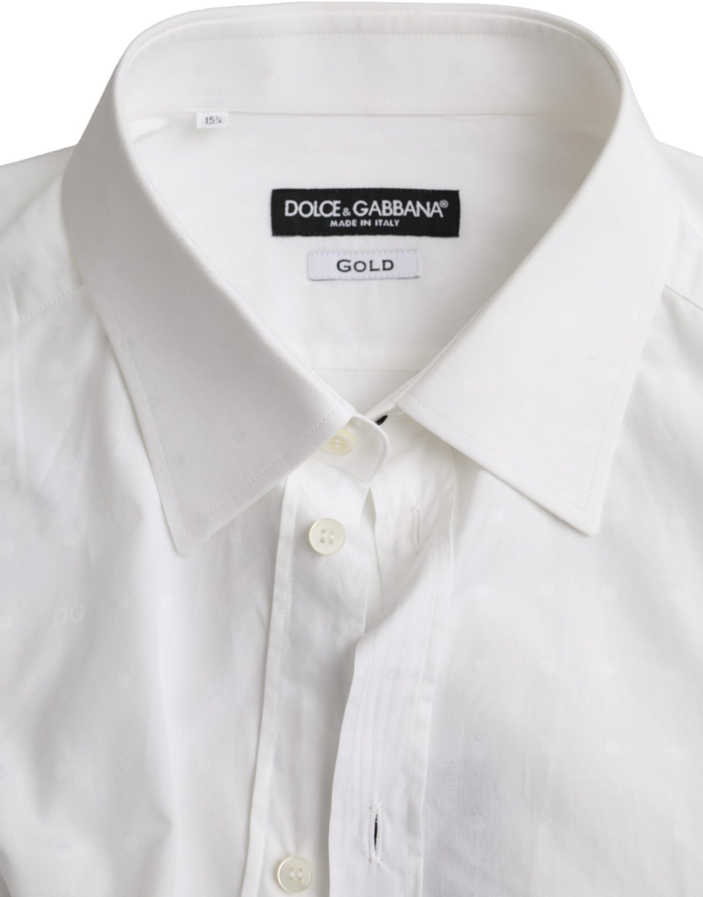 Dolce & Gabbana White Logo Cotton Men Dress GOLD Shirt by Dolce & Gabbana