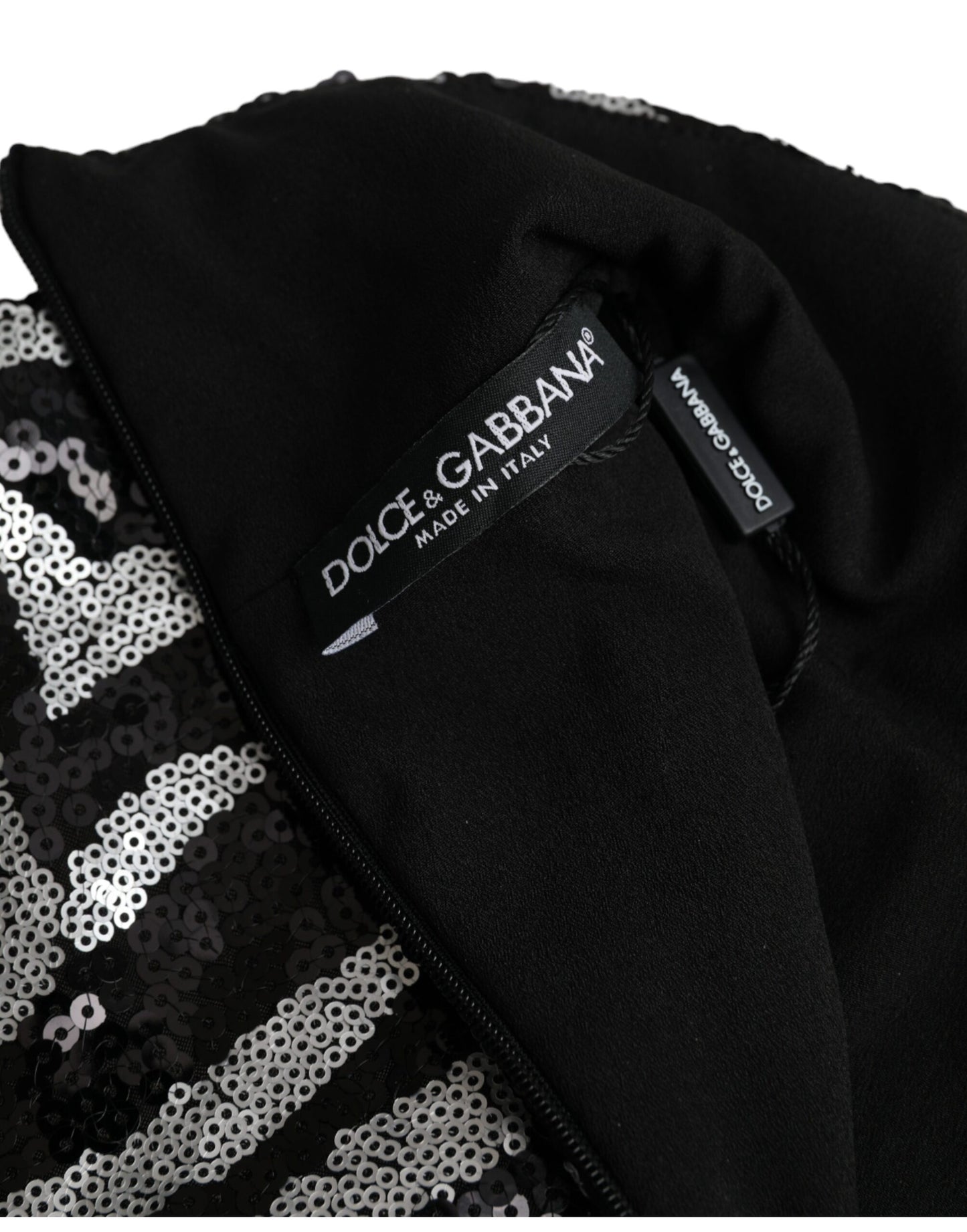 Dolce & Gabbana Black Silver Sequined Polyester Sweater by Dolce & Gabbana